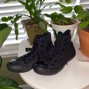 Women’s All Black Converse All Stars High Tops